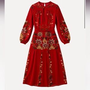 Farm Rio Berry Garden Dress - Red